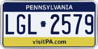 PA license plate LGL2579