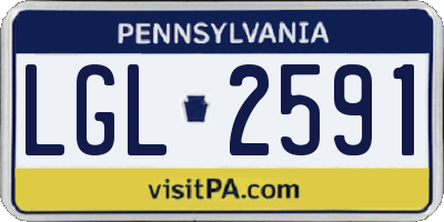 PA license plate LGL2591