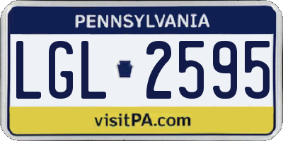 PA license plate LGL2595