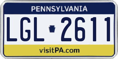 PA license plate LGL2611