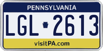 PA license plate LGL2613