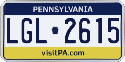 PA license plate LGL2615
