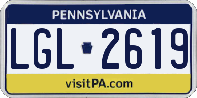 PA license plate LGL2619