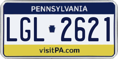 PA license plate LGL2621