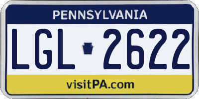 PA license plate LGL2622