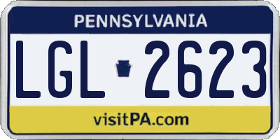 PA license plate LGL2623