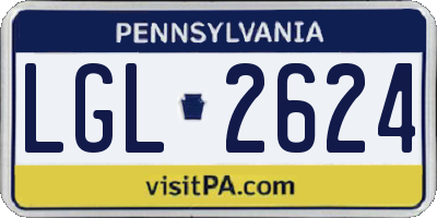 PA license plate LGL2624