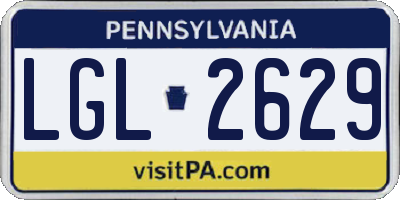 PA license plate LGL2629