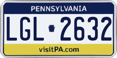PA license plate LGL2632