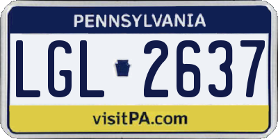 PA license plate LGL2637