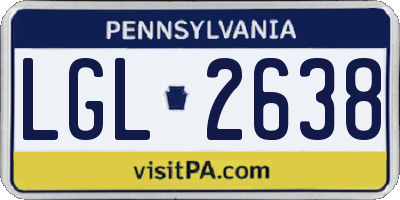 PA license plate LGL2638