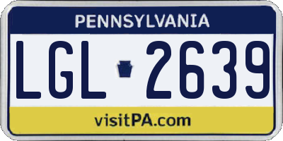 PA license plate LGL2639
