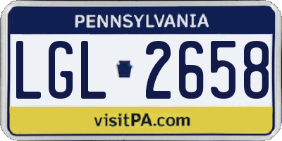 PA license plate LGL2658