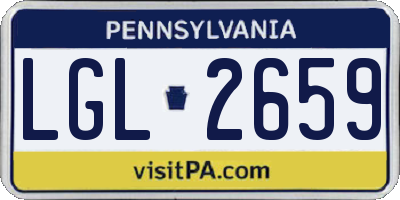 PA license plate LGL2659