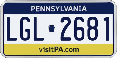 PA license plate LGL2681