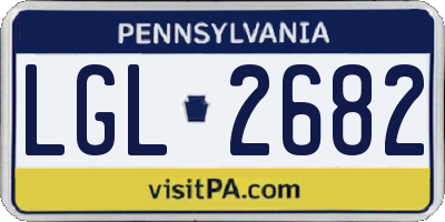 PA license plate LGL2682