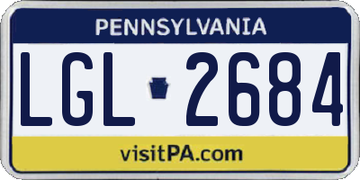 PA license plate LGL2684