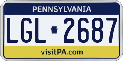 PA license plate LGL2687