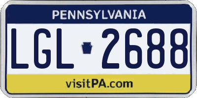 PA license plate LGL2688