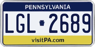 PA license plate LGL2689