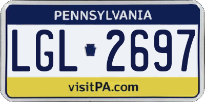PA license plate LGL2697