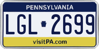 PA license plate LGL2699