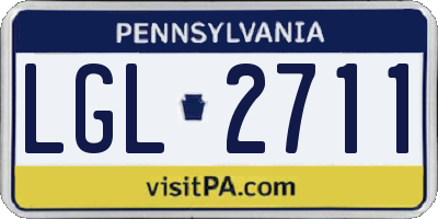 PA license plate LGL2711