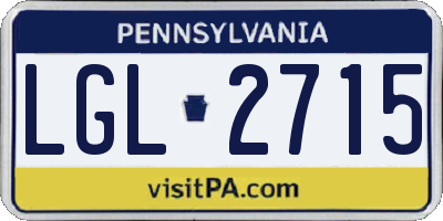 PA license plate LGL2715