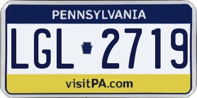 PA license plate LGL2719