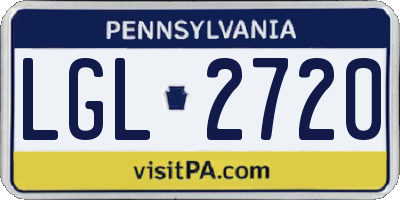 PA license plate LGL2720