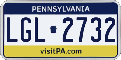 PA license plate LGL2732