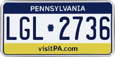 PA license plate LGL2736