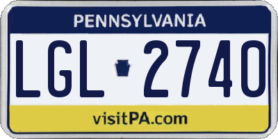 PA license plate LGL2740