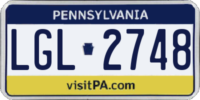 PA license plate LGL2748