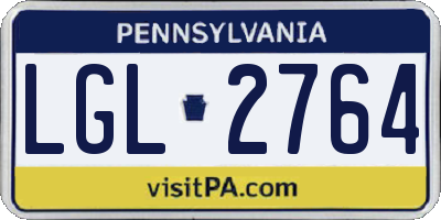 PA license plate LGL2764