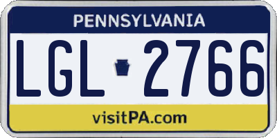 PA license plate LGL2766
