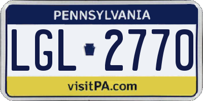 PA license plate LGL2770