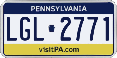 PA license plate LGL2771