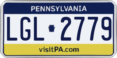 PA license plate LGL2779