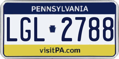 PA license plate LGL2788