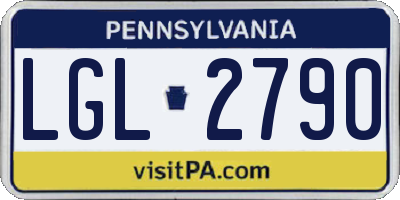 PA license plate LGL2790