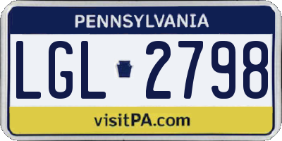 PA license plate LGL2798