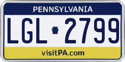 PA license plate LGL2799