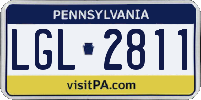 PA license plate LGL2811