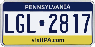 PA license plate LGL2817