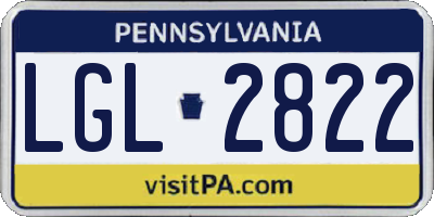 PA license plate LGL2822
