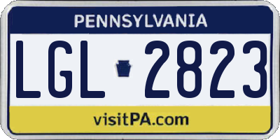 PA license plate LGL2823