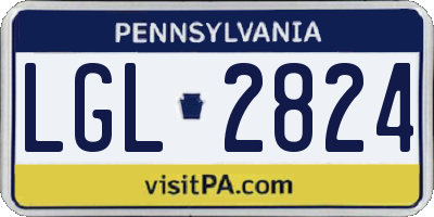 PA license plate LGL2824