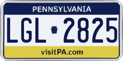 PA license plate LGL2825