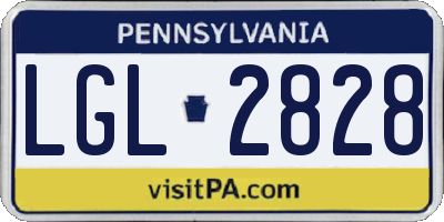 PA license plate LGL2828